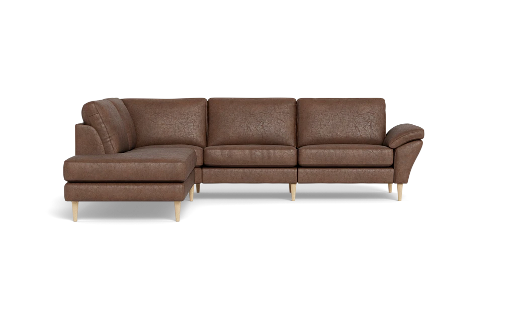 Symfoni 2018 sofa med open end - med armlæn - Kentucky stof - Brown - Venstrevendt