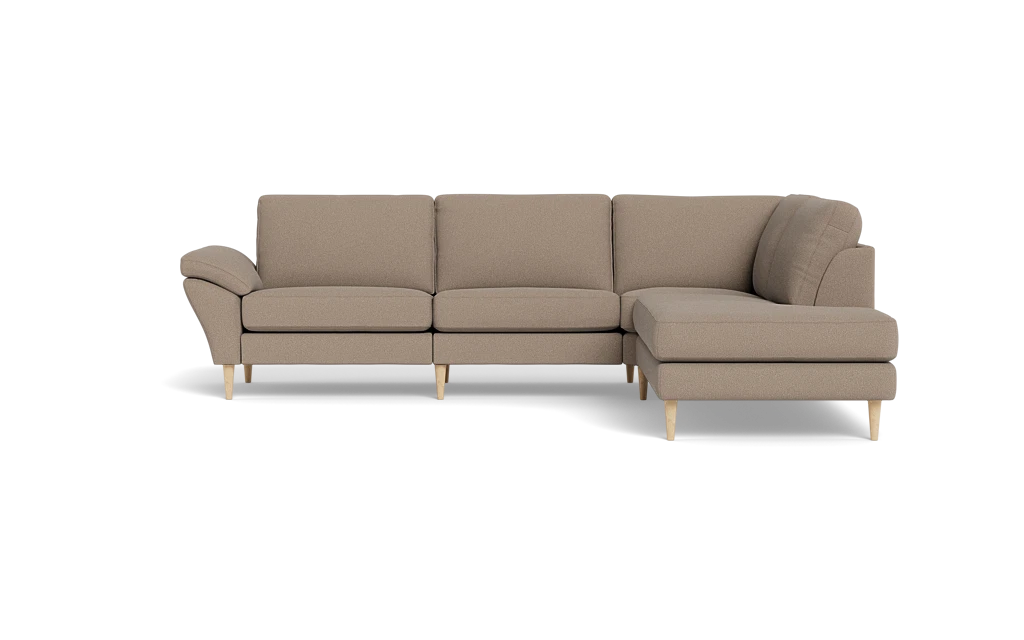 Symfoni 2018 sofa med open end - med armlæn - Bloq stof - Taupe - Højrevendt