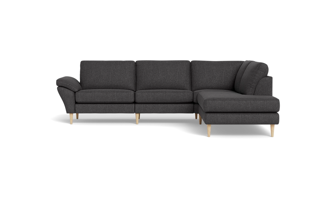 Symfoni 2018 sofa med open end - med armlæn - Vila stof - Dark Grey - Højrevendt