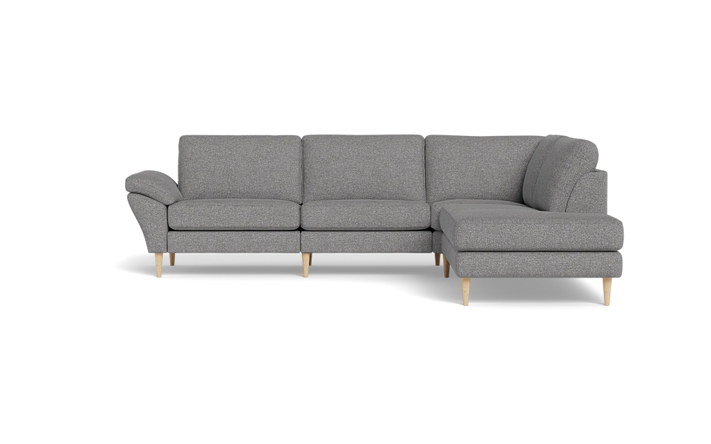 Symfoni 2018 sofa med open end - med armlæn - Chronotex stof - Zinc - Højrevendt