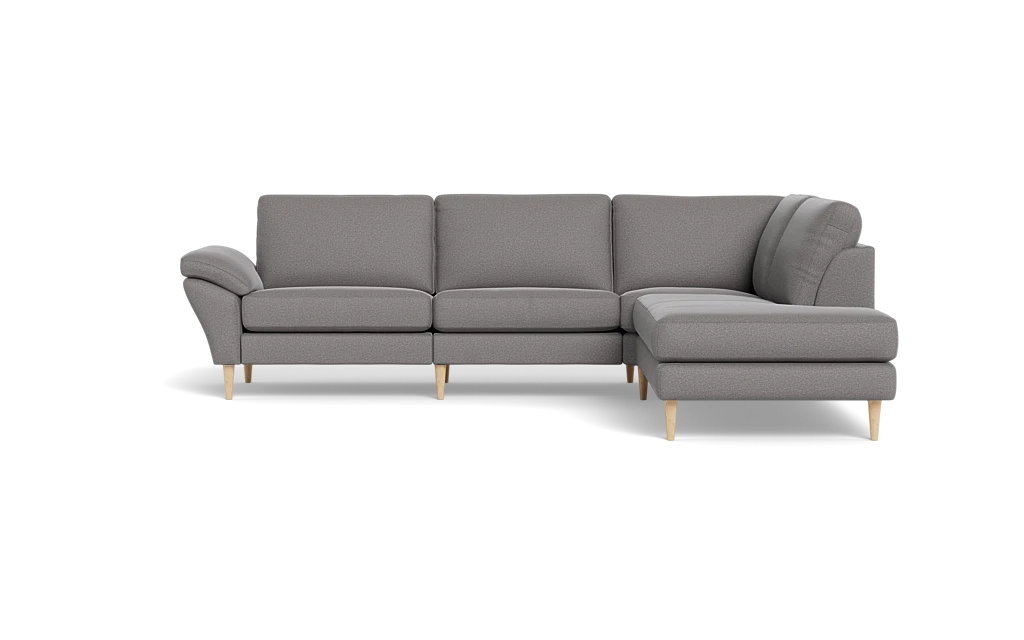 Symfoni 2018 sofa med open end - med armlæn - Oakland stof - Stone - Højrevendt