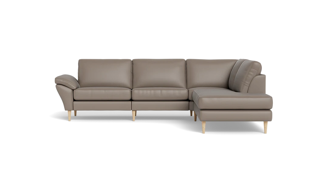 Symfoni 2018 sofa med open end - med armlæn - Anilux læder - Grey - Højrevendt