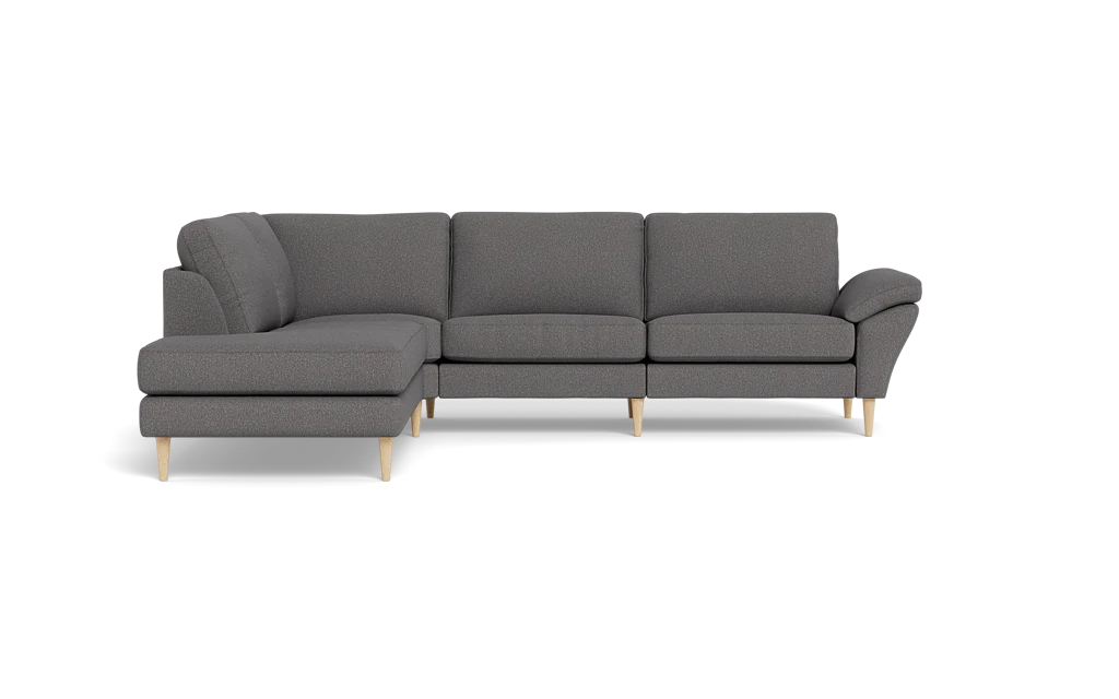 Symfoni 2018 sofa med open end - med armlæn - Brego stof - Anthracite - Venstrevendt