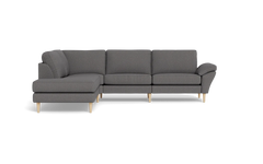 Symfoni 2018 sofa med open end - med armlæn - Brego stof - Anthracite - Venstrevendt