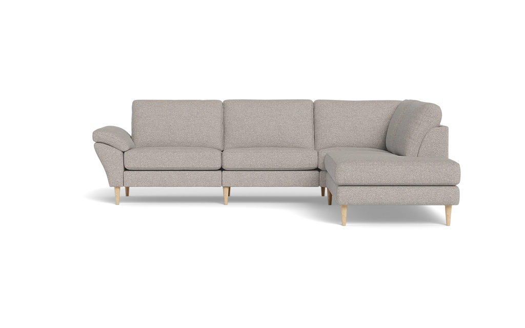 Symfoni 2018 sofa med open end - med armlæn - Chronotex stof - Light Grey - Højrevendt