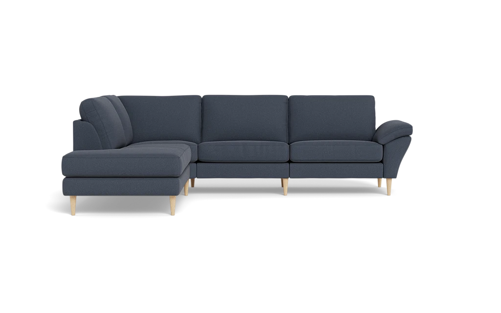 Symfoni 2018 sofa med open end - med armlæn - Bloq stof - Dark Blue - Venstrevendt