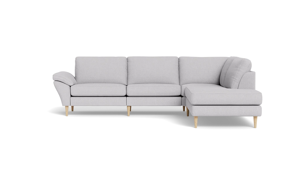 Symfoni 2018 sofa med open end - med armlæn - Rebel stof - Light Grey - Højrevendt