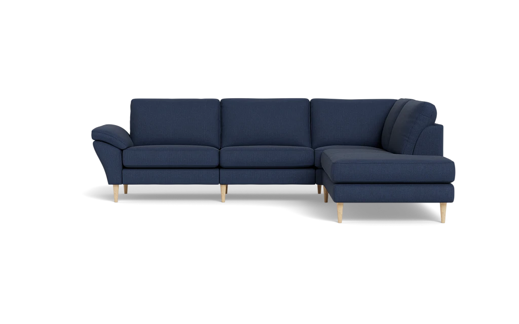 Symfoni 2018 sofa med open end - med armlæn - Rebel stof - Indigo - Højrevendt
