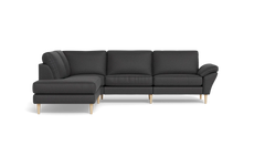 Symfoni 2018 sofa med open end - med armlæn - Oakland stof - Anthracite - Venstrevendt