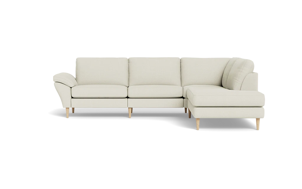 Symfoni 2018 sofa med open end - med armlæn - Rebel stof - Cream - Højrevendt