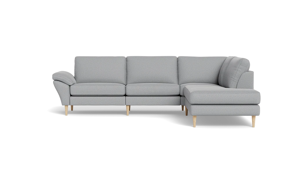 Symfoni 2018 sofa med open end - med armlæn - Oakland stof - Light Grey - Højrevendt