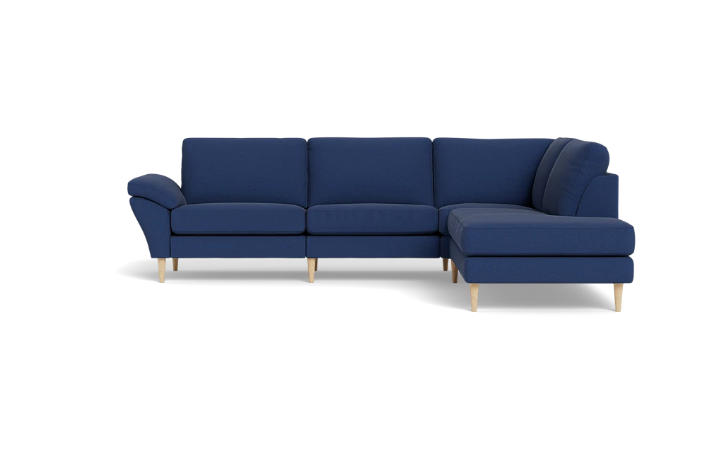 Symfoni 2018 sofa med open end - med armlæn - New Ocean stof - Dark blue - Højrevendt
