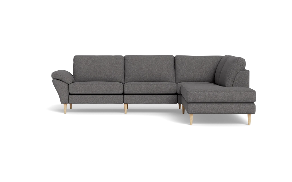 Symfoni 2018 sofa med open end - med armlæn - Brego stof - Anthracite - Højrevendt