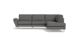 Symfoni 2018 sofa med open end - med armlæn - Brego stof - Anthracite - Højrevendt