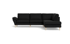 Symfoni 2018 sofa med open end - med armlæn - Vila stof - Black - Højrevendt