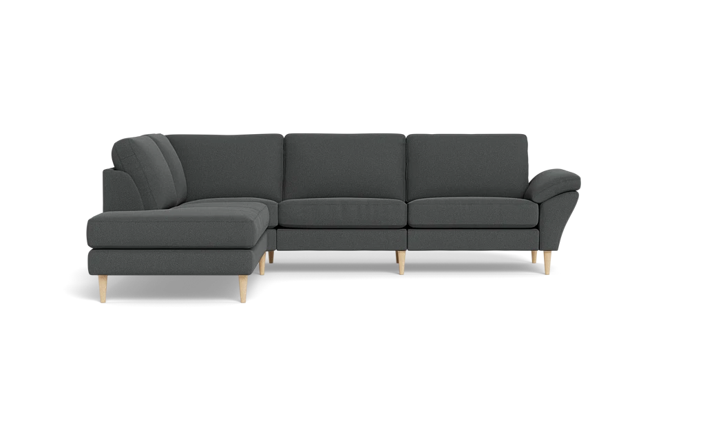 Symfoni 2018 sofa med open end - med armlæn - Bloq stof - Grey - Venstrevendt