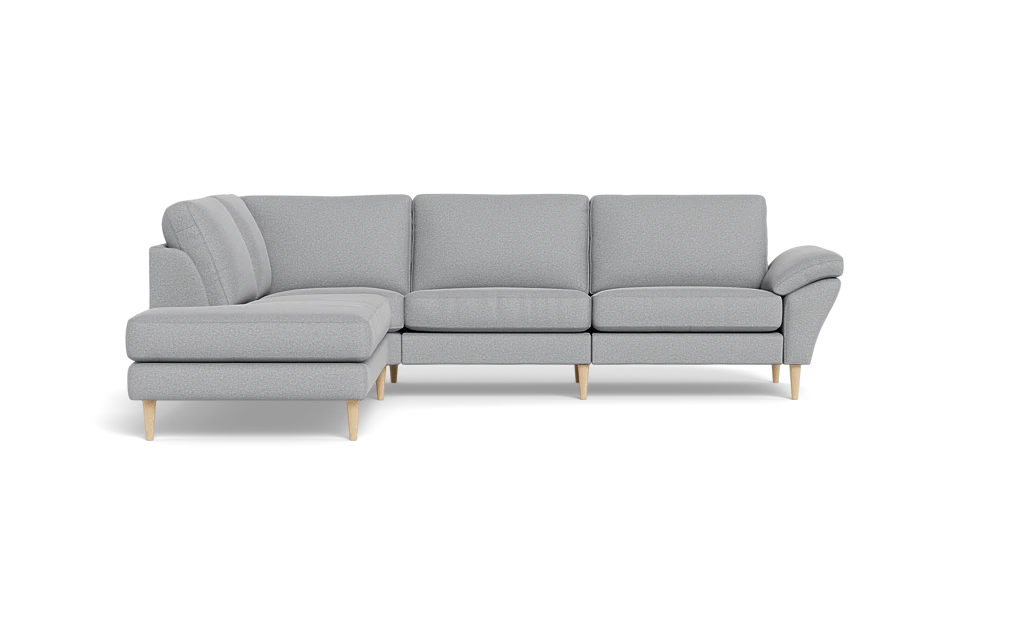 Symfoni 2018 sofa med open end - med armlæn - Oakland stof - Light Grey - Venstrevendt