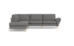 Symfoni 2018 sofa med open end - med armlæn - Rebel stof - Anthracite - Venstrevendt