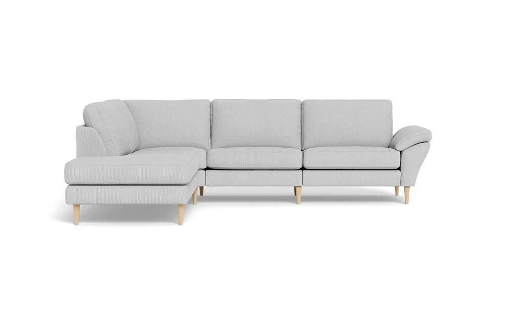 Symfoni 2018 sofa med open end - med armlæn - Rebel stof - Light Grey - Venstrevendt