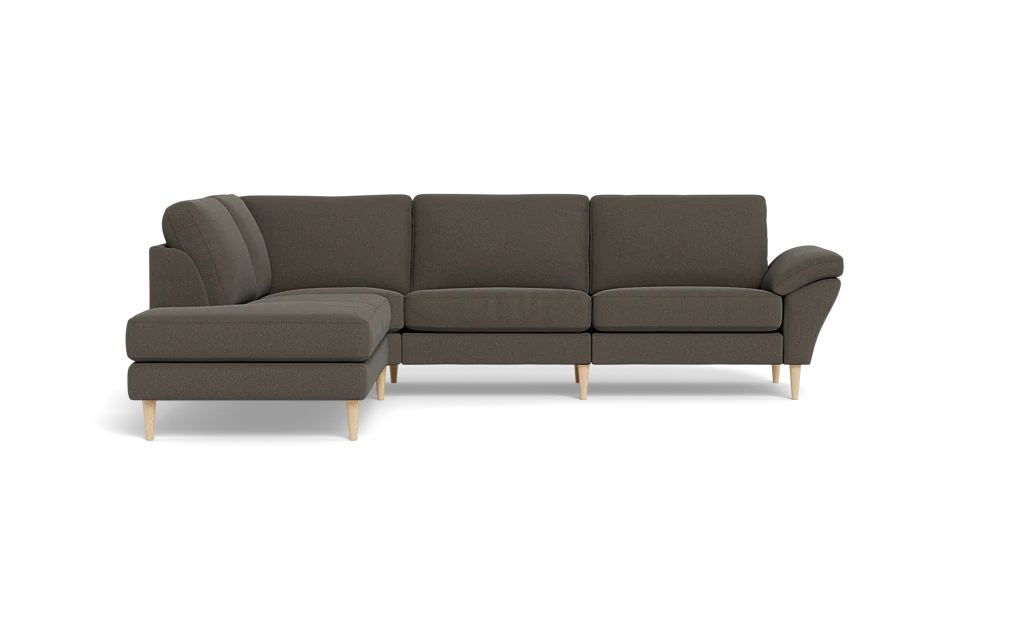Symfoni 2018 sofa med open end - med armlæn - Bloq stof - Brown - Venstrevendt