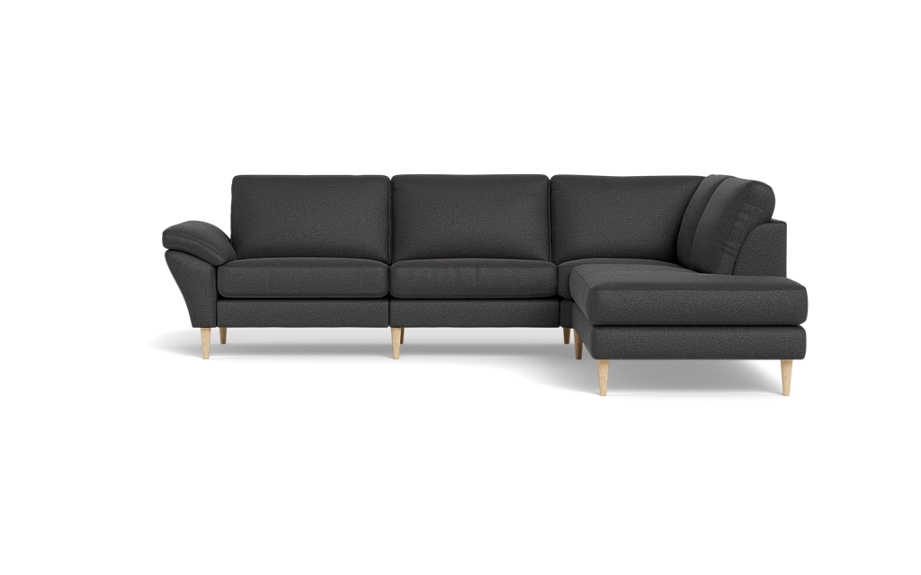 Symfoni 2018 sofa med open end - med armlæn - Oakland stof - Anthracite - Højrevendt