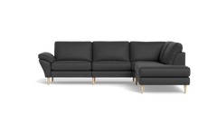 Symfoni 2018 sofa med open end - med armlæn - Oakland stof - Anthracite - Højrevendt