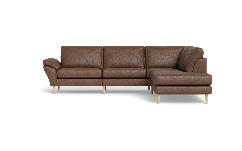 Symfoni 2018 sofa med open end - med armlæn - Kentucky stof - Brown - Højrevendt