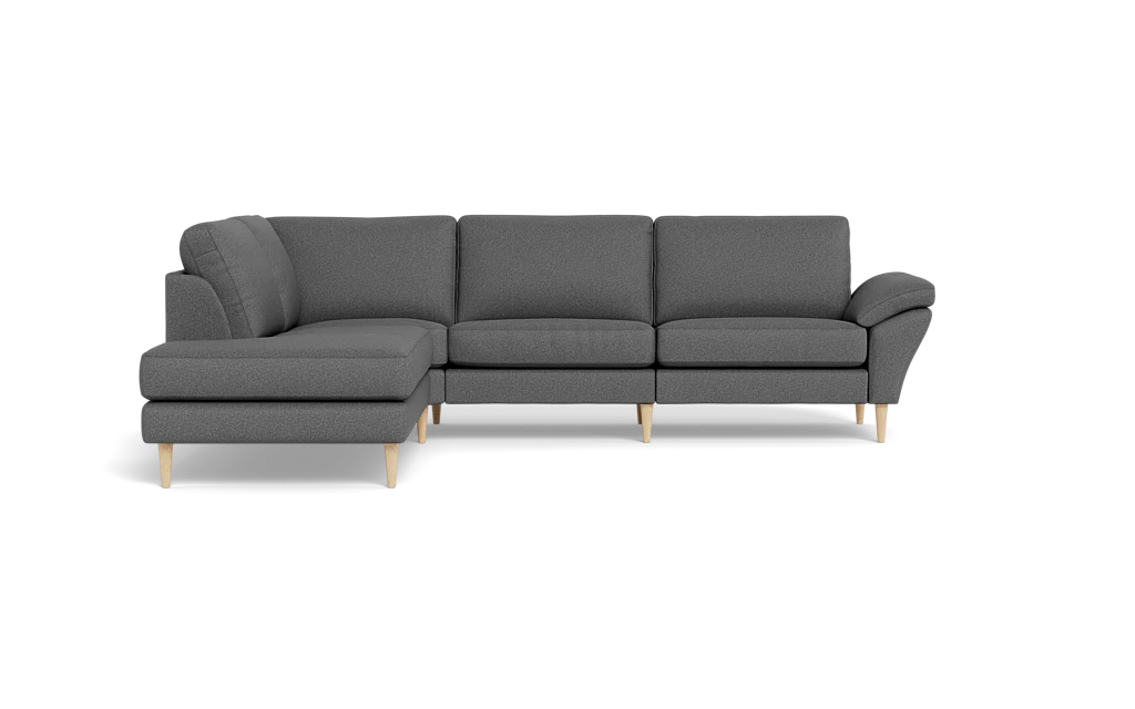 Symfoni 2018 sofa med open end - med armlæn - Idaho stof - Antracite - Venstrevendt
