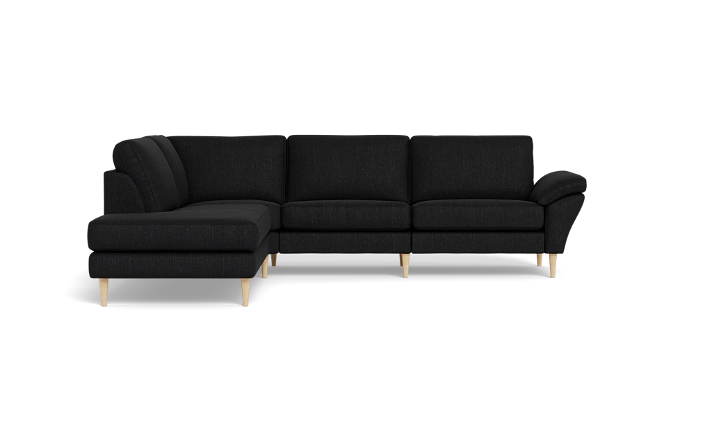 Symfoni 2018 sofa med open end - med armlæn - Vila stof - Black - Venstrevendt