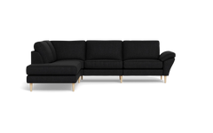 Symfoni 2018 sofa med open end - med armlæn - Vila stof - Black - Venstrevendt
