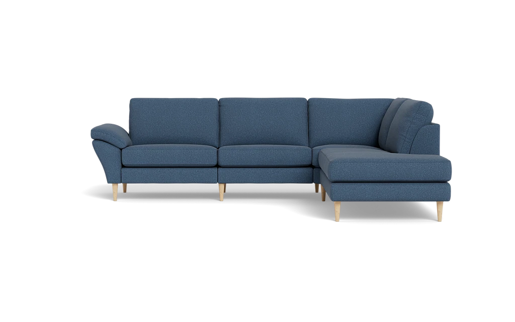 Symfoni 2018 sofa med open end - med armlæn - Brego stof - Dark Blue - Højrevendt