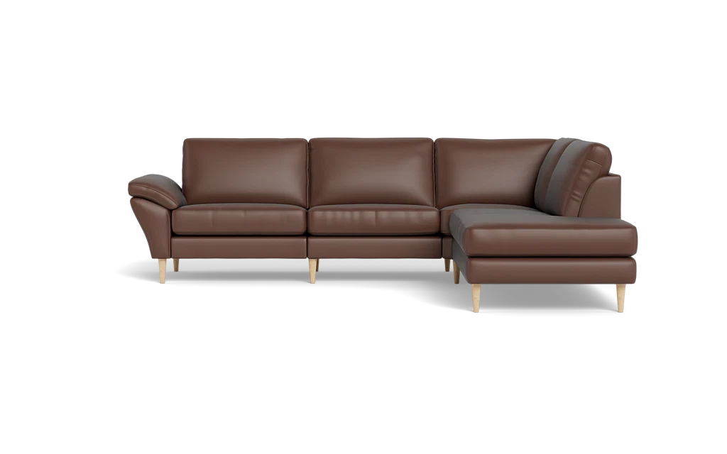 Symfoni 2018 sofa med open end - med armlæn - Anilux læder - Toffe - Højrevendt