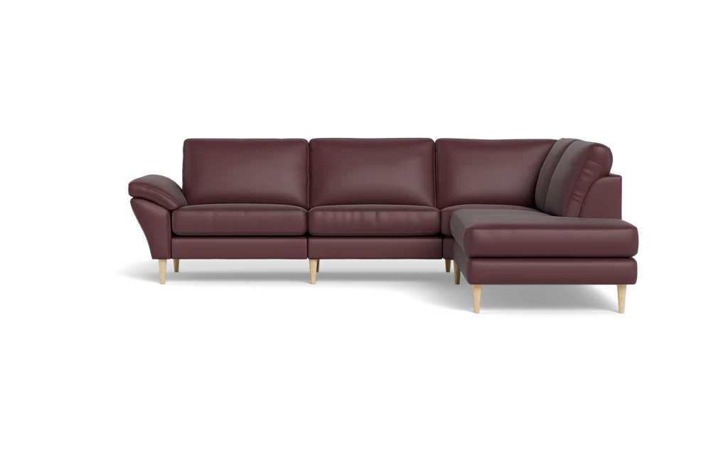Symfoni 2018 sofa med open end - med armlæn - Semianilin/spalt læder - Oxe - Højrevendt