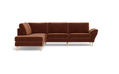 Symfoni 2018 sofa med open end - med armlæn - Adore velour - Copper - Venstrevendt