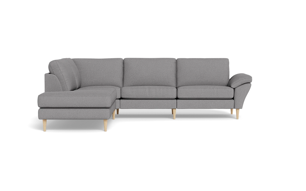 Symfoni 2018 sofa med open end - med armlæn - Bloq stof - Zinc - Venstrevendt
