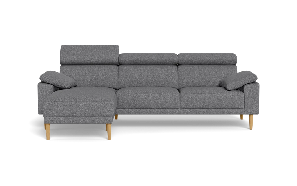 Michigan sofa med chaiselong - Armpude - Bjorn stof - grå - Venstrevendt