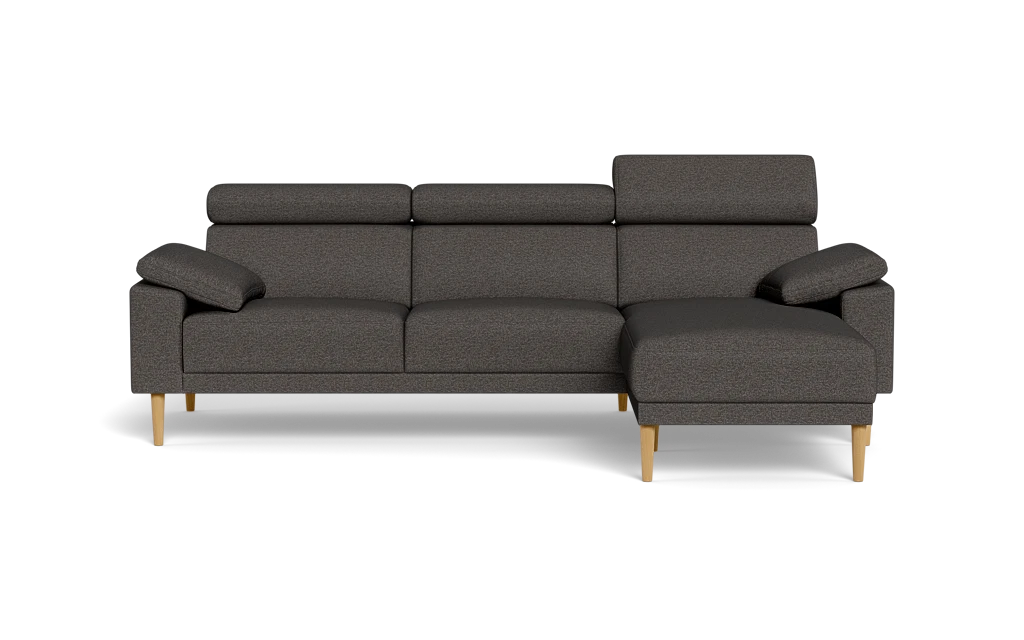 Michigan sofa med chaiselong - Armpude - Positano stof - 95 antracit - Højrevendt