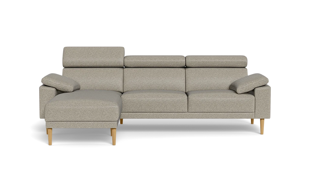 Michigan sofa med chaiselong - Armpude - Positano stof - 87 grå - Venstrevendt