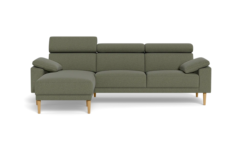 Michigan sofa med chaiselong - Armpude - Austin stof - 13 grøn - Venstrevendt