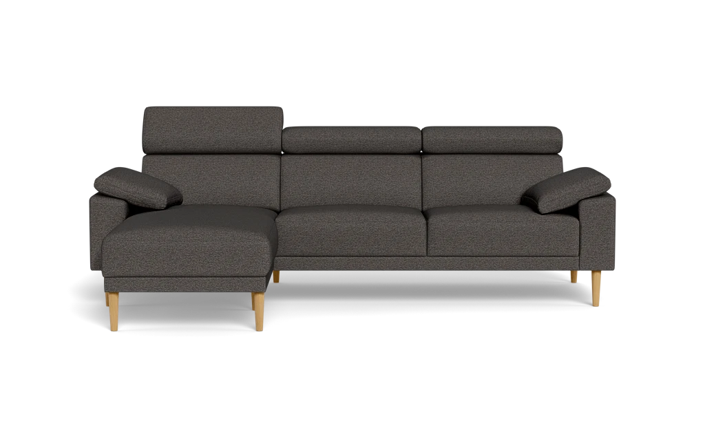 Michigan sofa med chaiselong - Armpude - Positano stof - 95 antracit - Venstrevendt