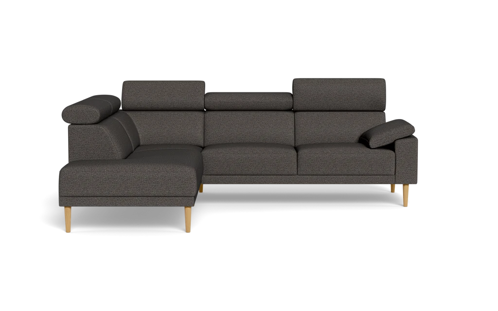 Michigan sofa med open end - Armpude - Positano stof - 95 antracit - Venstrevendt