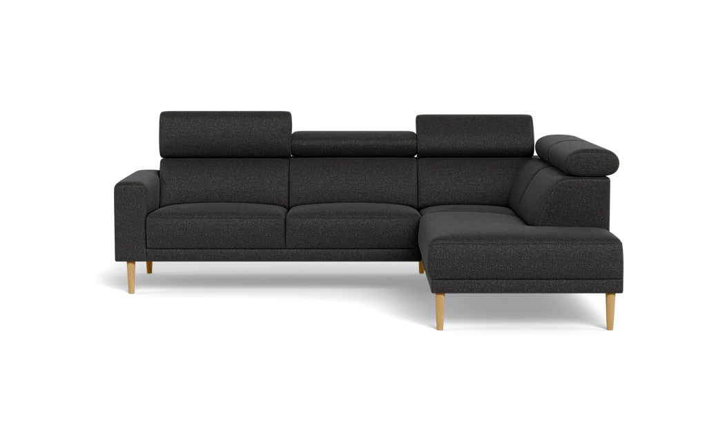 Michigan sofa med open end - Firkantet armlæn - Bjorn stof - antracit - Højrevendt