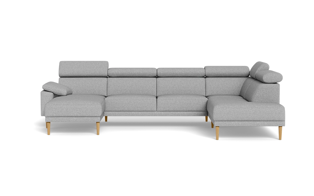Michigan sofa med chaiselong og open end - Armpude - Bjorn stof - lysegrå - Højrevendt