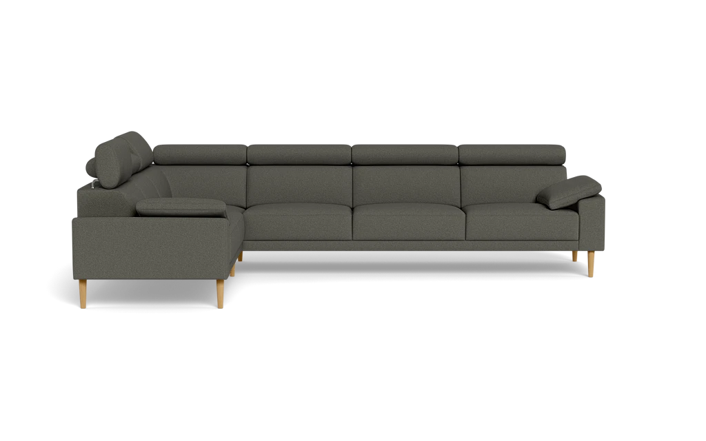 Michigan hjørnesofa - Armpude - Austin stof - 20 grå - Højrevendt