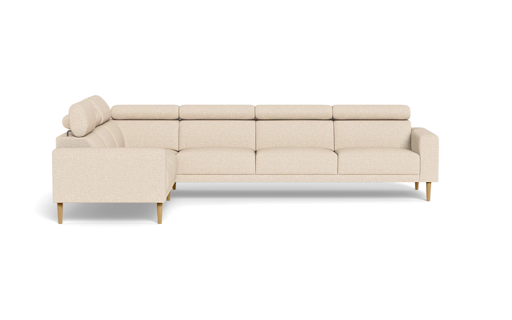 Michigan hjørnesofa - Firkantet armlæn - Bjorn stof - beige - Højrevendt