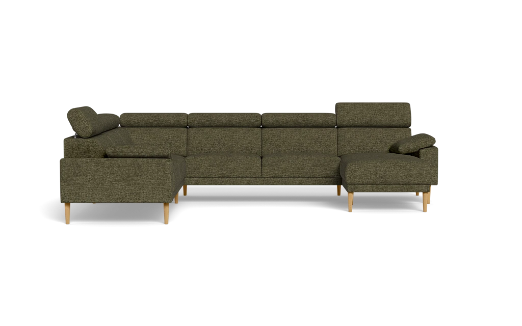 Michigan hjørnesofa med chaiselong - Armpude - Brego stof - 77 grøn - Venstrevendt