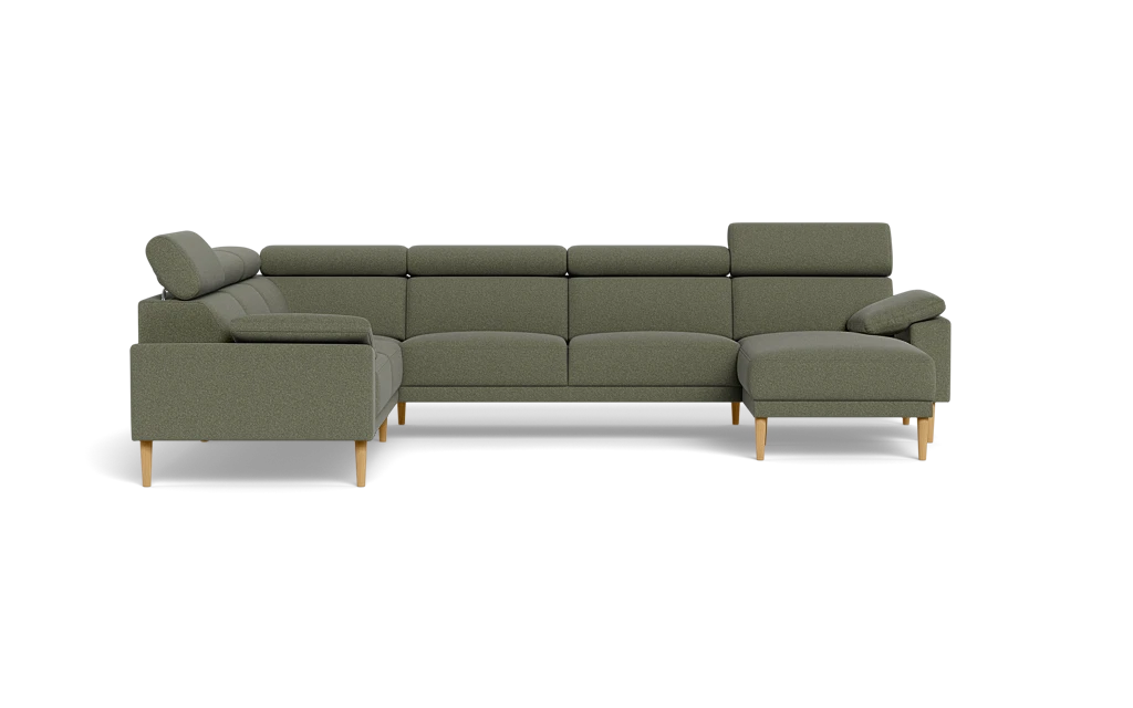 Michigan hjørnesofa med chaiselong - Armpude - Austin stof - 13 grøn - Venstrevendt