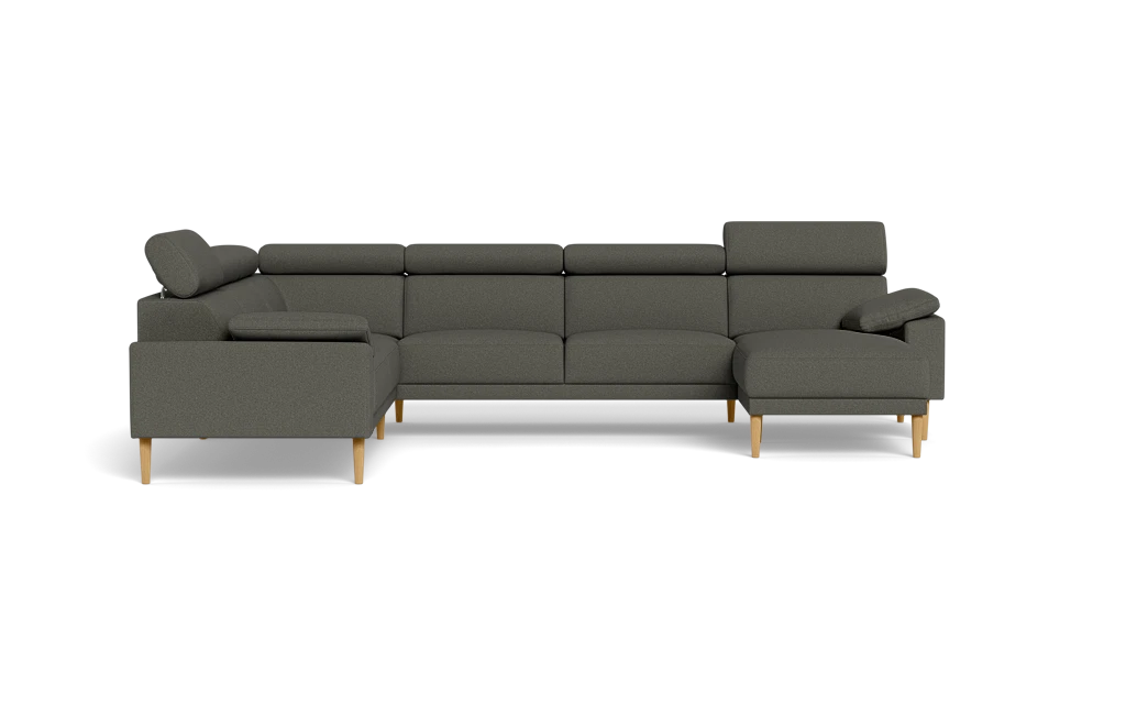 Michigan hjørnesofa med chaiselong - Armpude - Austin stof - 20 grå - Venstrevendt