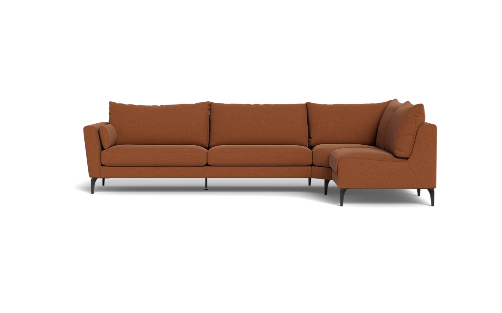 Symfoni 2018 sofa med open end - Bloq stof - Cognac