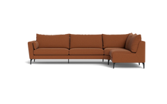 Symfoni 2018 sofa med open end - Bloq stof - Cognac